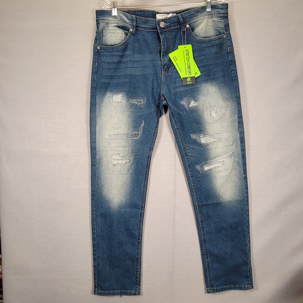 Refinery Republic Jeans Men's Slim Leg Opening Size 34x30 Denim Blue